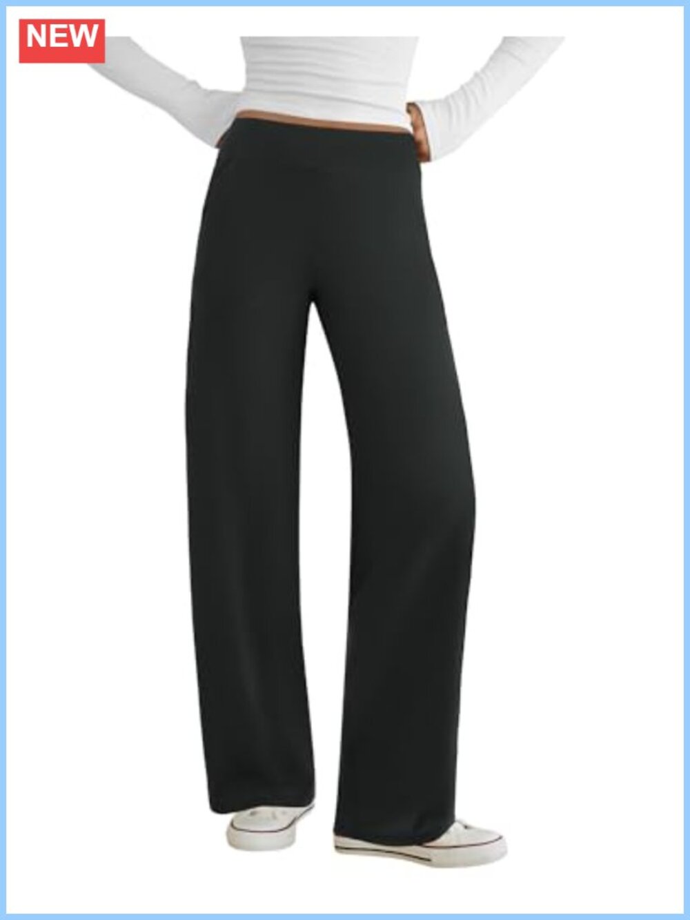 Wide Leg Yoga Pants with Pockets Stretchy Waistband Lounge Work